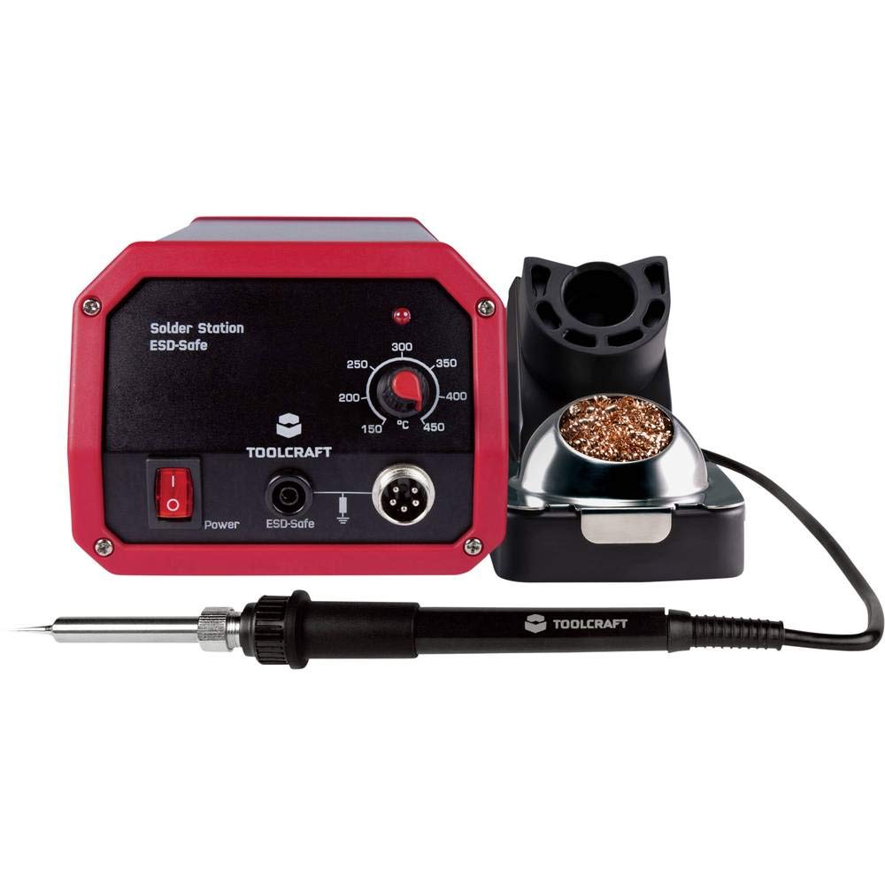 TOOLCRAFT ST-100A Lötstation I Analog 100 W I Temperatureinstellung 150-450 °C I Hochwertiges Keramikheizelement I Netzbetrieben I Inklusive Lötspitze I Robuste Bauform I Lötspitzenreiniger