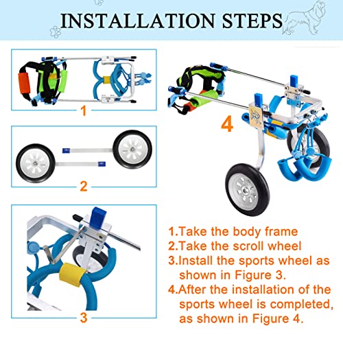 HobeyHove Adjustable Dog Wheelchair/Cart for Back Legs,Pet/Doggie Doggy Wheelchairs with Disabled Hind Legs Walking,Light Weight (7-Size(7-Size)(XS) - Image 6