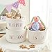 Personalized Easter Baskets with Name Embroidery in Different Colors, BJZLWJ Custom Woven Bag Gifts,Cute Handmade Cotton Rope Large Capacity Basket for Children,Baby Toy Storage Baskets with Handles