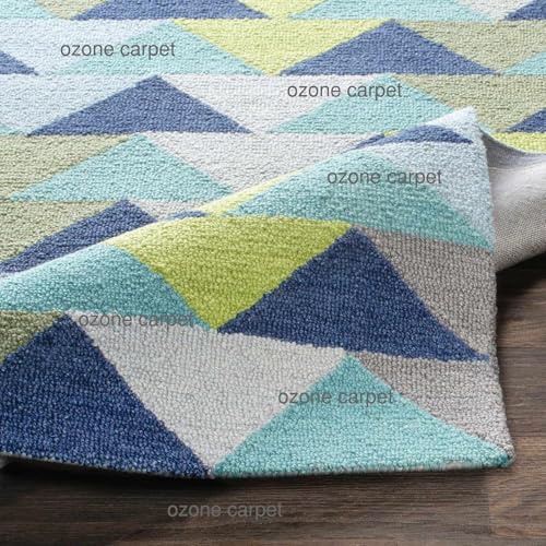 Image of Hand Tufted Wool Carpets Anti Shedding Rug Modern Carpets for Living Room Size 6x8 Feet