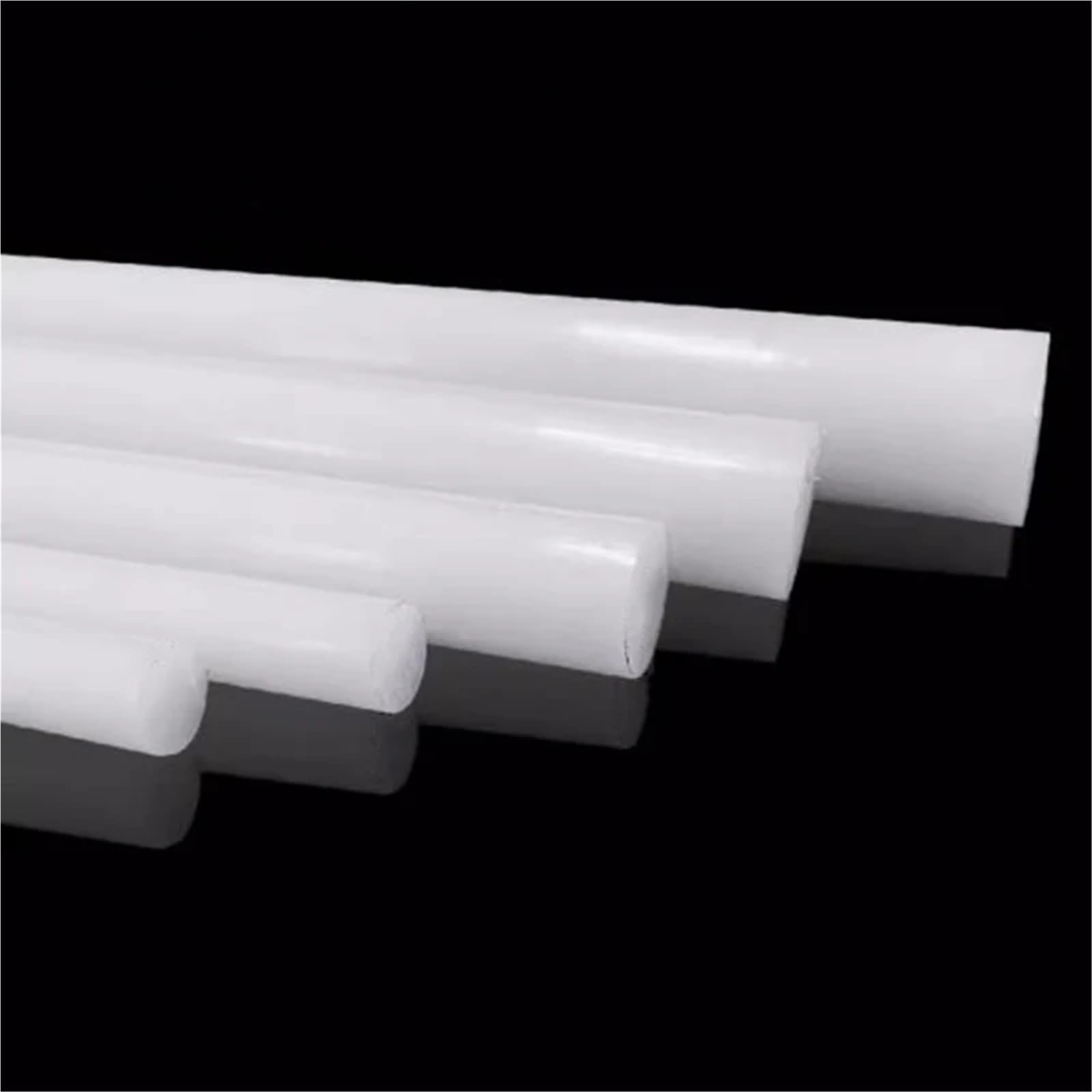 Nylon Stange 2/4/10 Stück weiße Nylonstäbe aus Kunststoff, rund, robust, massiv, 6–30 mm, Verarbeitungslänge 500 mm(30mm 2Pcs)