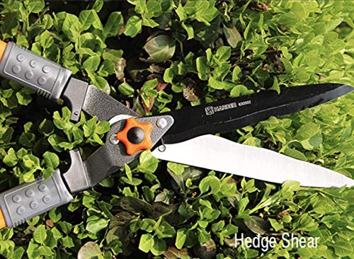 Edward Tools Heavy Duty Hedge Clippers - 25” Manual Garden Hedge Shears With Wavy Carbon Steel Blade For Trimming Shrubs, Boxwoods, Weeds, Bushes - Ergo Rubber Grip Handle #TOP1