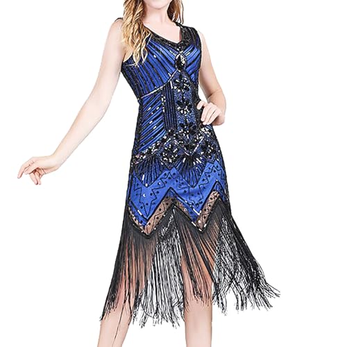 Vestido con purpurina brillante y flecos asimétricos estilo Charleston de los años 20