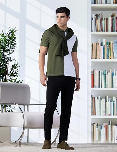 Image of Arrow Sport Men Regular fit Cotton Colour Blocked Short Sleeves Polo Shirt