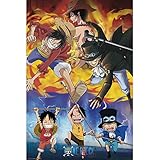 Merch para fans y divertido ABYstyle One Piece Ace Sabo Luffy Mujer Póster Multicolor, Papel,