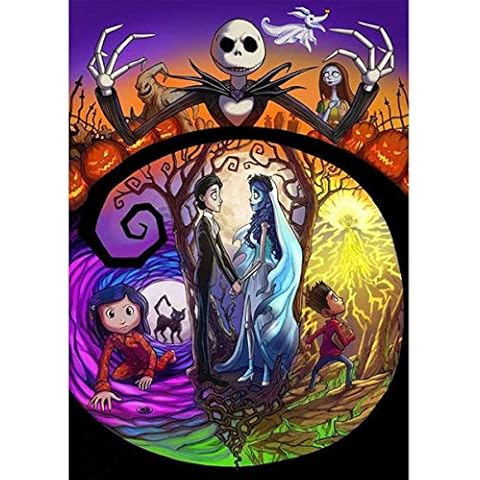 Leezeshaw 5D DIY Diamond Painting by Number Kits Corpse Bride,Full Drill Painting Rhinestone Embroidery Picture Art Craft for Home Decor - Corpse Bride Cover