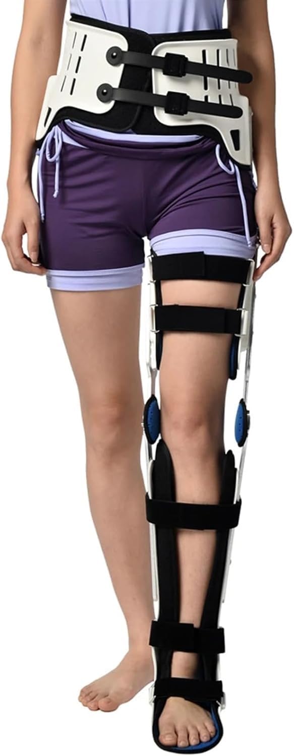 Orteza stawu kolanowego, Orteza stawu skokowego stawu biodrowego z butami do chodzenia, Regulowany stabilizator całej nogi Szyna ortezy stawu kolanowego, do rehabilitacji złamań biodra