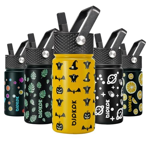 Image of BJPKPK Insulated Water Bottle, 15oz Stainless Steel with Straw Lid