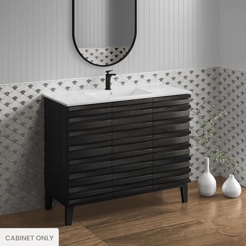 Image of Swiss Madison Cascade 36 inch Bathroom Vanity in Black Cabinet Only