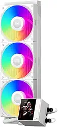 PCCOOLER Refrigerador líquido para CPU, resfriamento líquido AIO de 360 mm, bomba de alto desempenho, tela IPS de 2,4 polegadas, resfriamento de água CPS ARGB com ventiladores silenciosos F5 R120