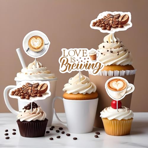 Décorations pour cupcakes café Love Is Brewing indispensables pour buffet EVJF - 2