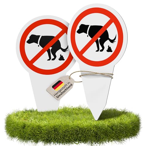 VANEJA Premium 2er-Set, Steckschild hier kein Hundeklo, Extra Robust 4 mm | 24 x 14 cm | Made in Germany Verbotsschild mit PE-Kern und Aluminiumschicht, UV-Beständig für innen und außen.