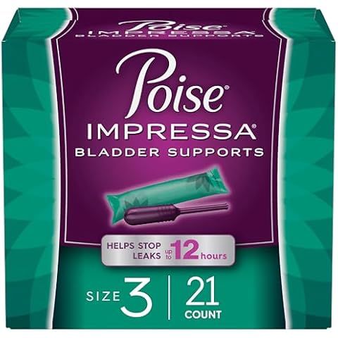 Poise Impressa Incontinence Bladder Support for Women, Bladder Control, Size 3, 21 Count (Packaging May Vary) Cover