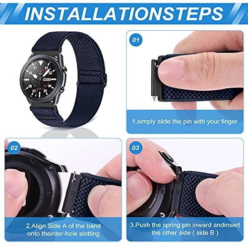 compatible with 16mm 18mm 19mm 20mm 22mm 24mm watch bands quick release replacement wristbandadjustable stretchy nylon solo loop straps fabric braided sport elastic bands for men women