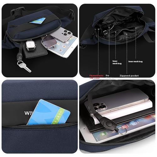 Image of Wildhorn Crossbody Sling Bag for Men | Compact Waist & Chest Bag | Water-Resistant Travel Fanny Pack with Adjustable Strap for Daily Use, Hiking & Outdoor Activities (Blue)