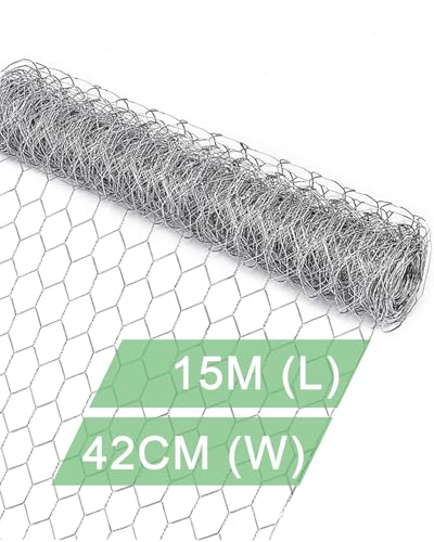 Hasendraht & Kaninchendraht Netz 2,5 cm Maschendraht, 42 cm x 15 m Weicher Gartenzaun für Kaninchen, Hühner, Geflügel & Haustiere , Tierabsperrung Flexibel zum Basteln Hasendraht & Kaninchendraht Netz 2,5 cm Maschendraht, 42 cm x 15 m Weicher Gartenzaun für Kaninchen, Hühner, Geflügel & Haustiere , Tierabsperrung Flexibel zum Basteln
