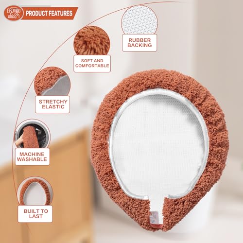 Image of Microfiber Toilet Lid Cover, 17.5 inchx15 inch Fits Round Oblong and Elongated