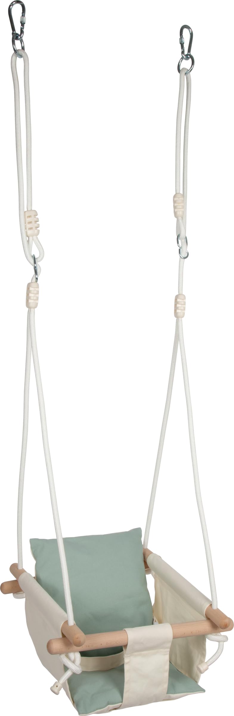 small foot Altalena per bebè beige, con cuscino reversibile rimovibile e cintura regolabile in lunghezza, per bambini piccoli dai 12 mesi, 12800