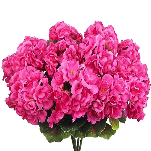 CISDUEO Artificial Geraniums 4 Pcs Set