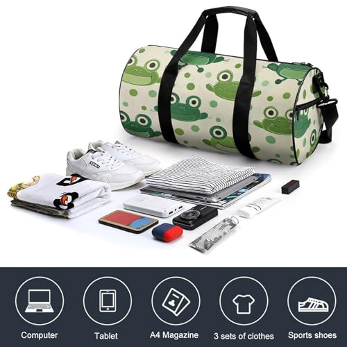 Travel Duffle Bag Frog Theme Pattern Weekender Bags for Women Large Capacity Travel Overnight Bags Foldable Carry On Tote Bags Lightweight Sport Gym Bag For Travel/Gift4