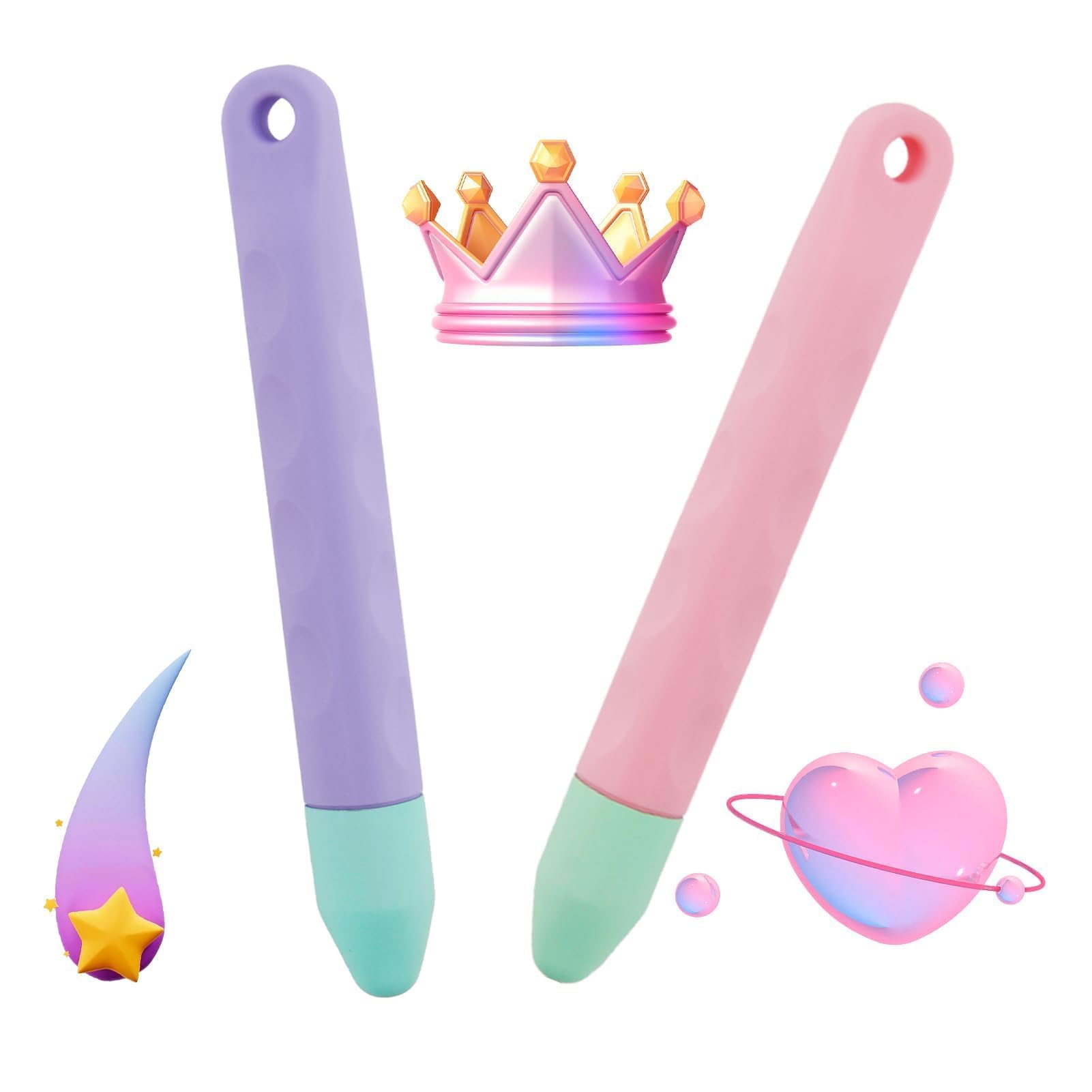 Penna Touch Screen Universale, 2 in 1 Stylus Pen Compatibile con iPad, iPhone, Tablet Android, Microsoft Surface, Laptop, Chromebook [Set da 8] - Rosa, Viola, Blu, Verde, Giallo, Nero, Bianco, Oro