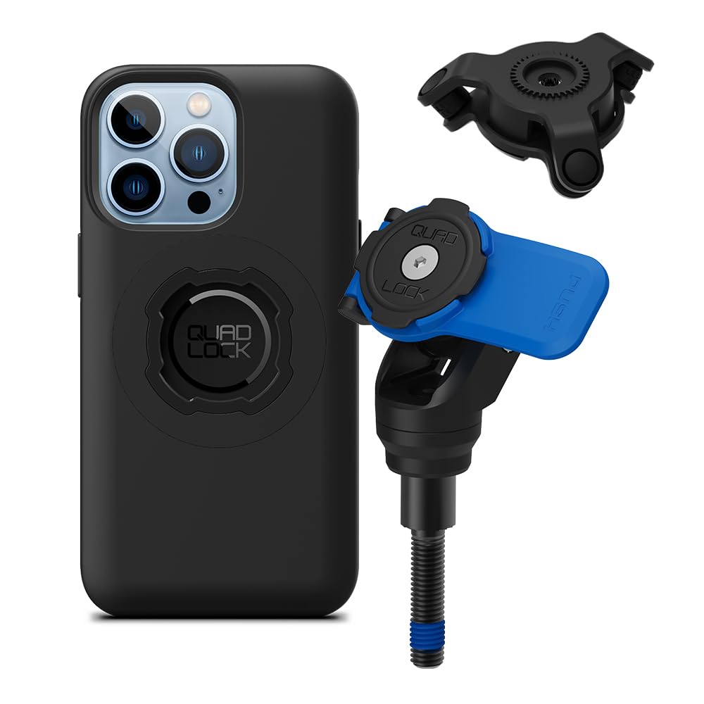 Quad Lock Handlebar Clamp Motorcycle Phone Mount with Vibration Dampener and MAG Phone Case for iPhone 13 Pro