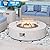 COSIEST 2-Piece Outdoor Propane Firepit Table Set w Tank Table, 42 inch Dark Fire Table CSA Certified, 50,000 BTU w Beige Round Base,Wind Guard and 16 inches Tank Side Table 20lb for Garden,Pool
