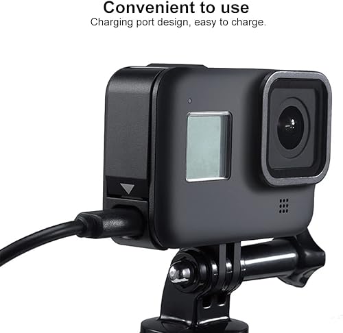 Miniatura 4 de GOHIGH Puerta lateral de repuesto para GoPro Hero 8 Negro, USB Go-Through Aleación de aluminio extraíble Cubierta de batería protectora Tipo-C