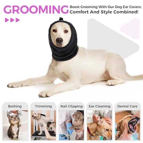 Bonaweite Dog Calming Hoodie Ear Wraps for Dogs, Dog Noise Cancelling Ear Muffs, Dog Head Warp Anxiety Relief Noise Protection, Dog Hematoma Ear Wrap, Dog Ear Covers for Bath Drying Grooming Bonaweite Dog Calming Hoodie Ear Wraps for Dogs, Dog Noise Cancelling Ear Muffs, Dog Head Warp Anxiety Relief Noise Protection, Dog Hematoma Ear Wrap, Dog Ear Covers for Bath Drying Grooming