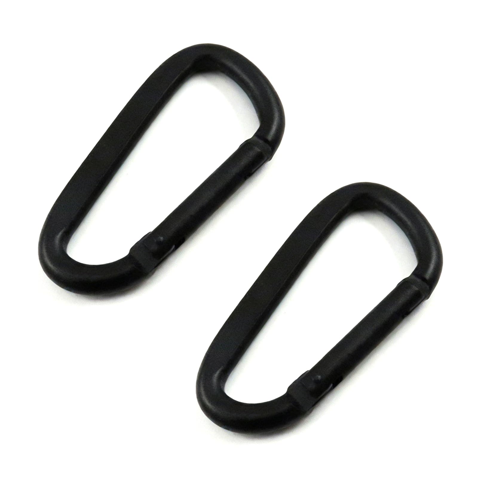2 Pcs Heavy Duty D Shaped Carabiner Clips, Black Metal Load Bearing Carabiner for Gym Cable Machine Resistance Bands Fitness Gear Attachment, D Shape Keychain Hook for Hiking Camping Hammock Dog Leash