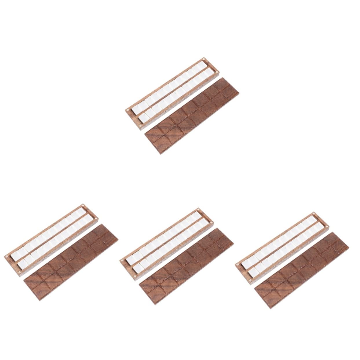 Operitacx Boîte De 4 Pièces Palette De Peinture Peindre Une Palette De Bois Conteneur De Pigments Vide Métallique Assiette Mixte De Couleurs en Étain avec Plastique