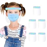 AUBIG - 5 Piezas Visera Protectora Niño Niña Niño Transparente Protección Completa Pantalla Facial Infantil Evite la Saliva Polvo de Vapor Estilo 1