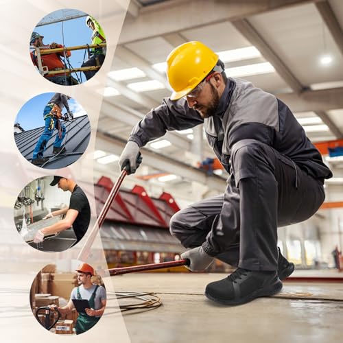 Image of LUPWEE Steel Toe Shoes for Men Women, Slip Resistant Safety Work Shoes Puncture Proof Comfortable Indestructible Sneakers with Specialized Work Insole for Industry Construction Warehouse