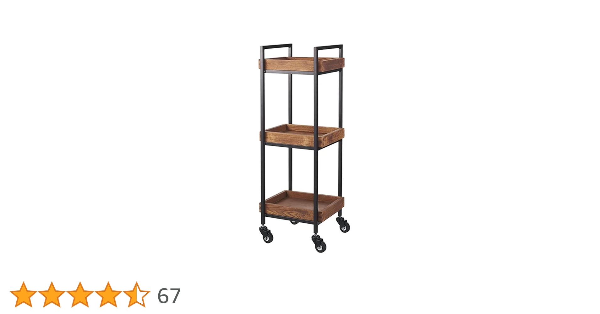 Amazon.co.jp: エイジングウッドワゴン コンパクト 3段 ダークブラウン