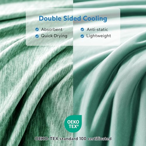 Image of HOMFINE Cooling Blanket for Hot Sleepers Throw, Green 50 inchx70 inch