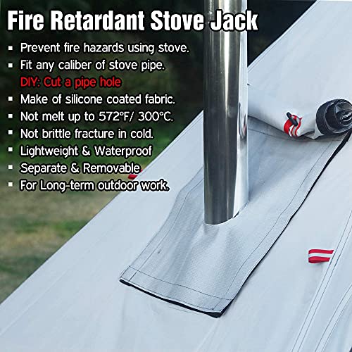 Image of Preself Upgraded 3 Person Lightweight Tipi Hot Tent with Fire Retardant Stove Jack for Flue Pipes Teepee Tents for Family Team Outdoor Backpacking Camping Hiking (Olive)