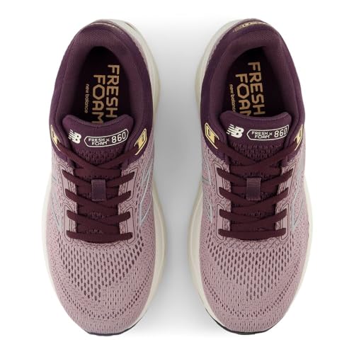 New Balance New Balance Women's Fresh Foam X 860 V14 Running Shoe, Ice Wine/Plum Brown/Silver Metallic, 7.5