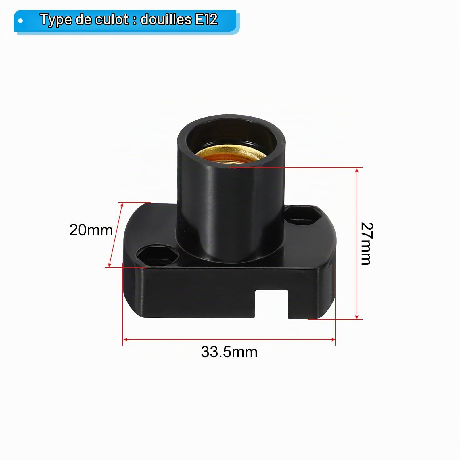PATIKIL Support d'Ampoule LED à Culot E12, 4 Pièces, en Plastique Résistant à la Chaleur, à Visser, pour Garage, Prise, Sous-Sol, Noir