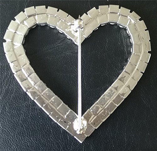 Image of 40 Pack Quality Silver Chair Sash Bow Band Wrap Round Rhinestone Pins Buckles Brooch for Wedding Party Birthday Event Decor
