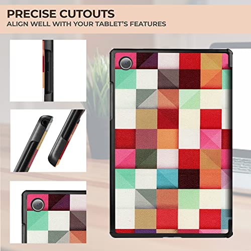 Image of Robustrion Smart Trifold Hard Back Flip Stand Case Cover for Samsung Galaxy Tab A8 10.5 inch [SM-X200 /X205 /X207] 2022 - Diamond