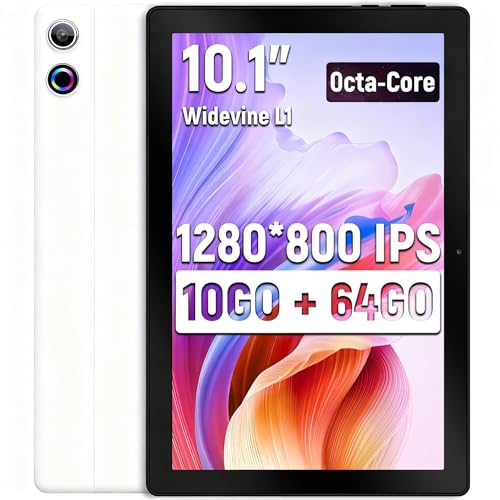 Yicty Tablette 10 Pouces Octa-Core GMS Tablettes Tactiles 10Go RAM 64Go ROM (1To Extensible) 5000mAh Android Tablettes PC 1280 * 800 IPS HD Touchscreen Widevine L1 WiFi 6 BT 5.4 Dynamic Halo
