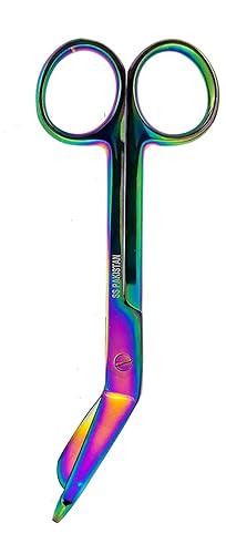 Tijera de titanio Galaxy Rainbow de 3.5 pulgadas, 4.5 pulgadas, 5.5 pulgadas y 7.5 pulgadas, ideal para enfermeras, EMT, estudiantes de medicina,