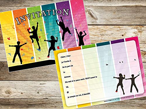 Edition Colibri (11064 FR 10 Cartes d‘invitation ÉSCALADE EN SALLE en Français pour un anniversaire d‘enfant ou pour une… - Image 4