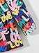 WDIRARA Girl's Allover Letter Print Button Front Jacket Lapel Neck Long Sleeve Coat Multicolor 8Y