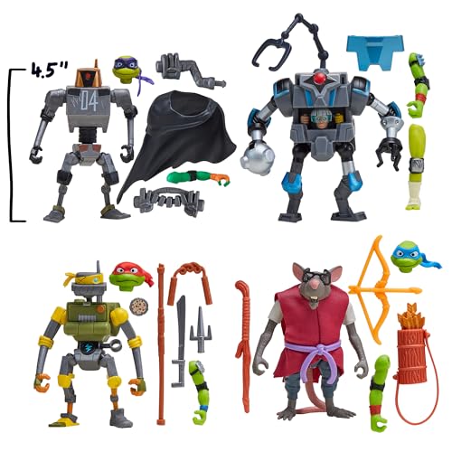 PlayMates Teenage Mutant Ninja Turtles Mix N Match Robots 4-Pack Bundle Toys