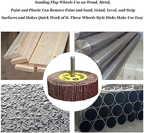 Sanding Flap Wheel,20 PCS Flap Wheels Set 40/60/80/120/240 Aluminum Oxide Sandpaper Tools for Deburring Grinding Polishing Flat Removing Rust - STEBRUAM
