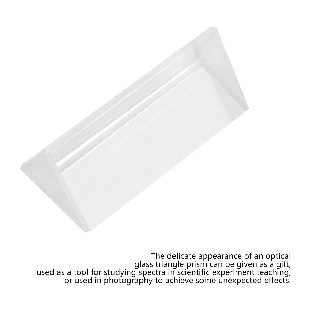 Prisma Triangular de Vidrio óptico para educación científica y fotografía - Material K9 - 30 x 30 x 60 mm - Herramienta de dispersión espectral para enseñanza de física y Efectos