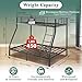 Cyranture Bunk Beds Twin Over Full Size, Heavy Duty Bunk Beds with Bottom Space & Guardrail Metal Bunk Bed Frame for Adults Dorm Bedroom Guest Room, No Box Spring Needed（Upgrate Black）