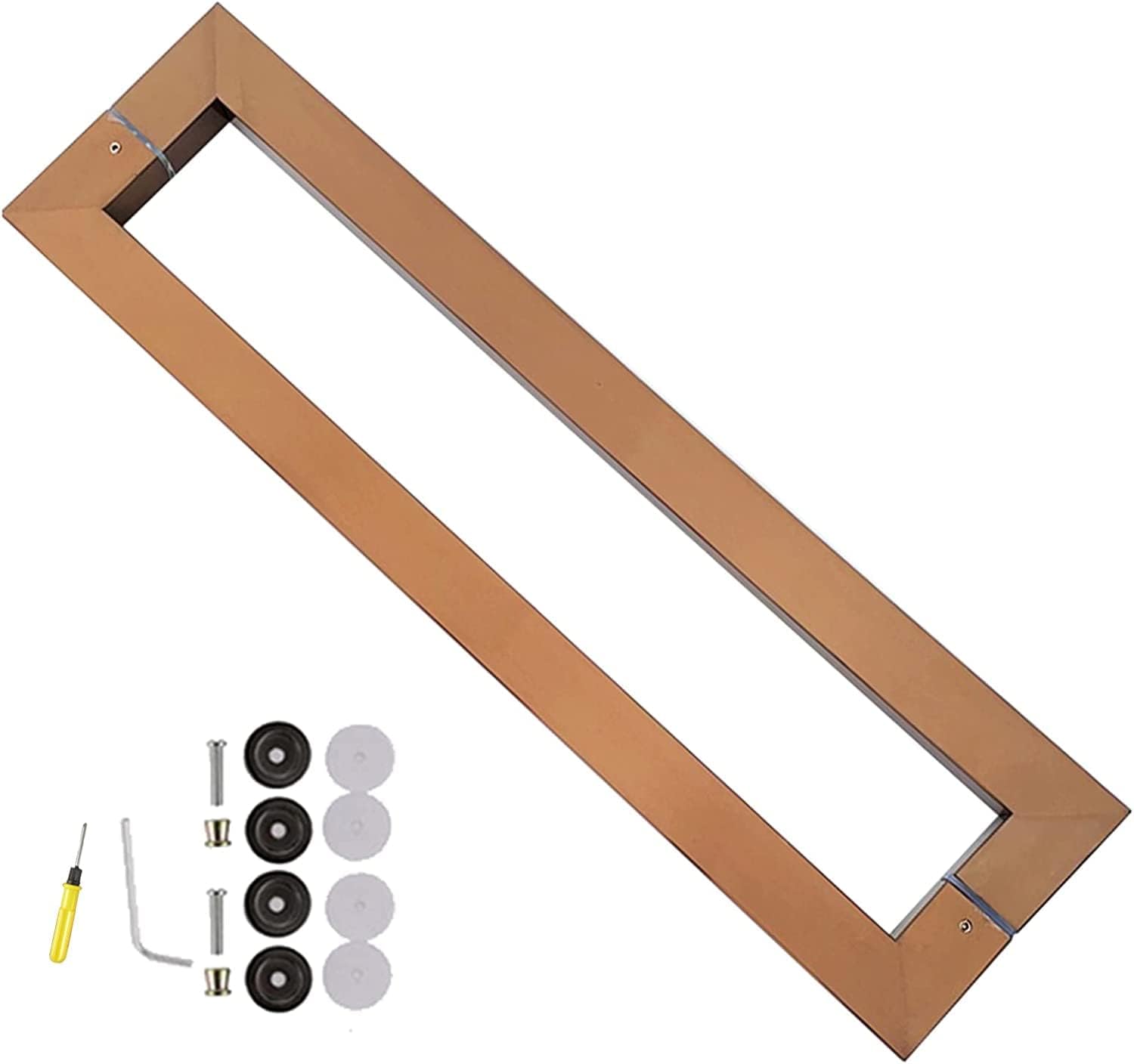 Barn Door Handle Rectangular Door Handles Hardware Set 38x25mm Rod,Heavy Duty Stainless Steel Rod for Dining Room/Mall/Office/Home,Sliding Door Pull Handle