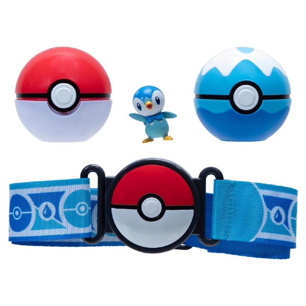 Pokémon Clip 'N' Go Poke Ball Belt Set (Quaxly with Poké Ball, Dive Ball & Water Themed Belt) W16